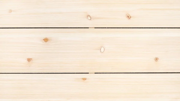 Panoramic Wooden Background Unpainted Wood Panel Three Horizontal Pine Planks — Stock Photo, Image