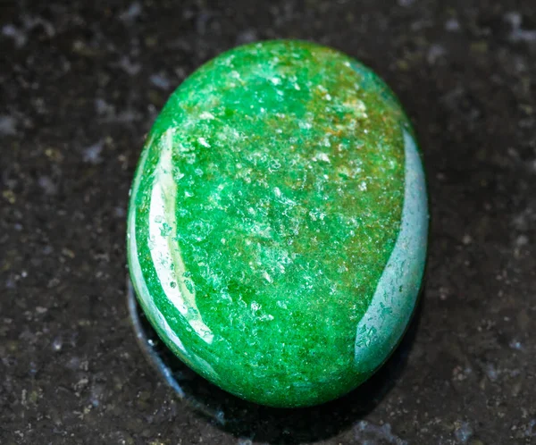 Closeup Sample Natural Mineral Geological Collection Rolled Green Aventurine Gem — Stock Photo, Image