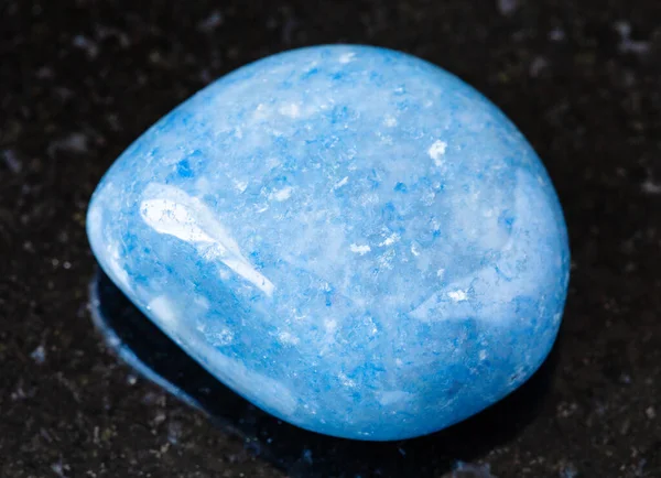 Closeup Sample Natural Mineral Geological Collection Tumbled Blue Aventurine Gem — Stock Photo, Image