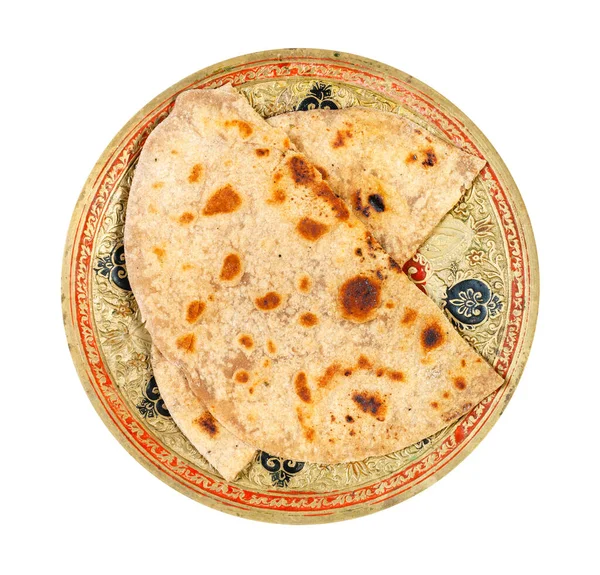 Kuchnia Indyjska Widok Górny Tandoori Roti Naan Flatbread Pieczone Tandoor — Zdjęcie stockowe