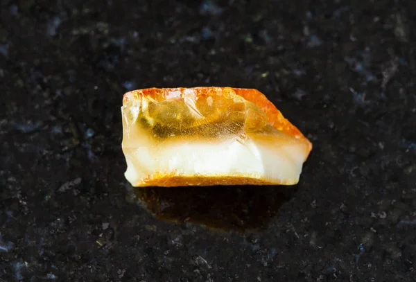 Closeup Sample Natural Mineral Geological Collection Rough Yellow Amber Gemstone — Stock Photo, Image