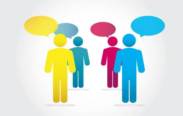 Çalışma grubu iş adamları ve konuşma balonu