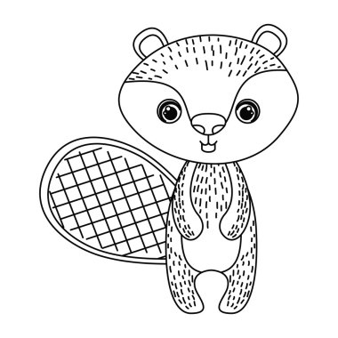 Kunduz hayvan karikatür tasarım