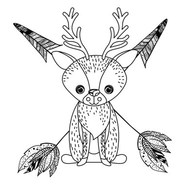 Ren geyiği hayvan karikatür tasarım