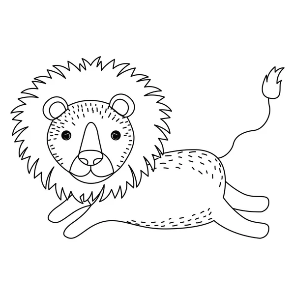 Lion dessin animé animal — Image vectorielle