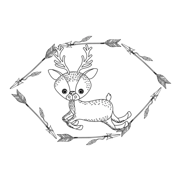 Дизайн карикатуры на северных оленей — стоковый вектор