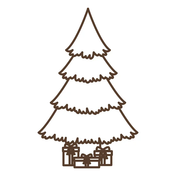 Kiefer mit frohem Weihnachtsdesign — Stockvektor
