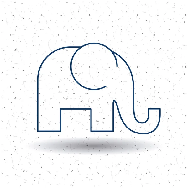 Desenho isolado de elefante animal —  Vetores de Stock