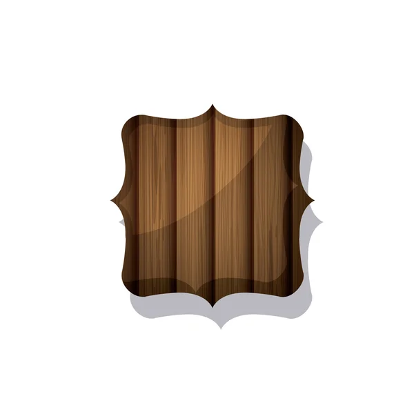 Diseño de madera y marco marrón rayado — Vector de stock