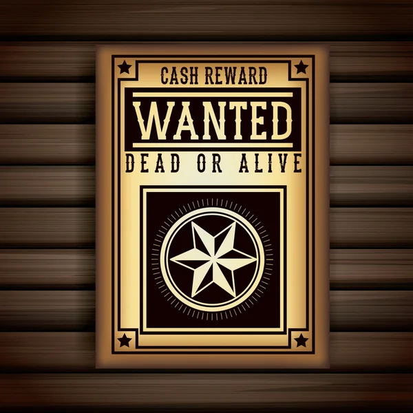 Retro and vintage wanted poster design — Stock Vector