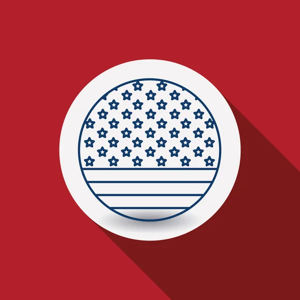 US-Flagge im Kreis-Design — Stockvektor