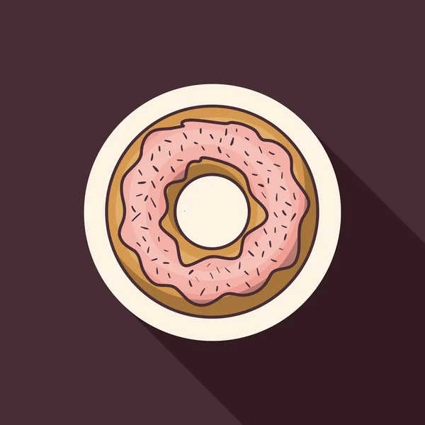 Donut der Bäckerei Lebensmitteldesign — Stockvektor