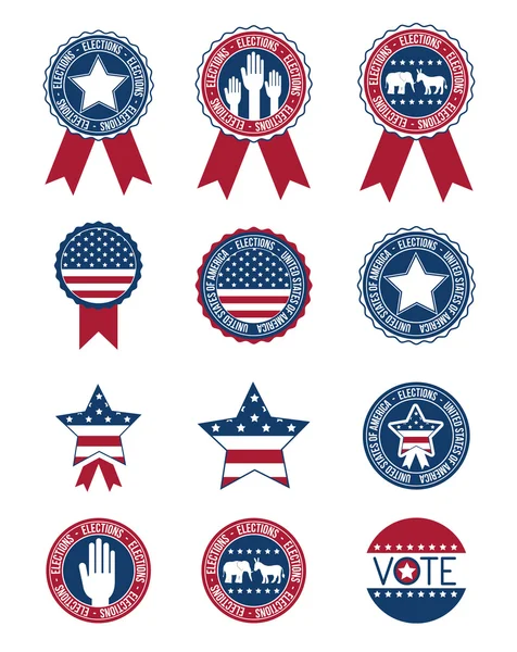 Botões Usa e selos de votação conceito — Vetor de Stock