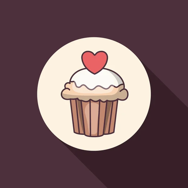 Cupcake der Bäckerei Lebensmitteldesign — Stockvektor