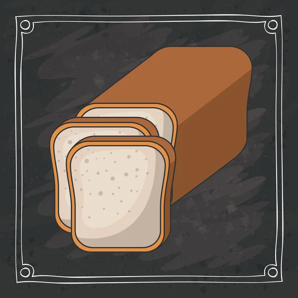 Pan de panadería diseño de alimentos — Vector de stock