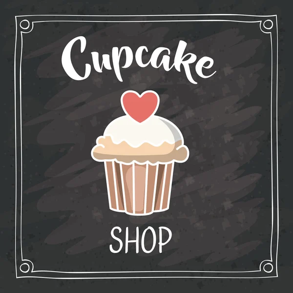 Cupcake αρτοποιίας τροφίμων σχεδιασμού — Διανυσματικό Αρχείο