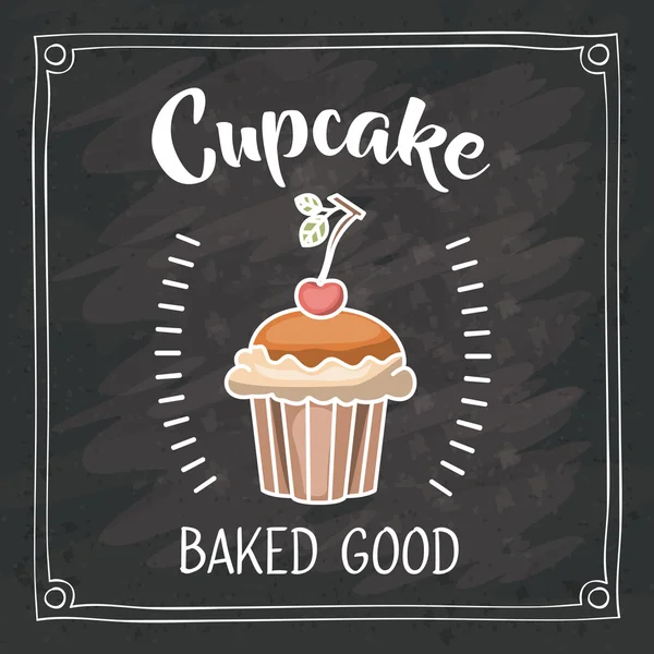 Cupcake Design jedzenie piekarnia — Wektor stockowy