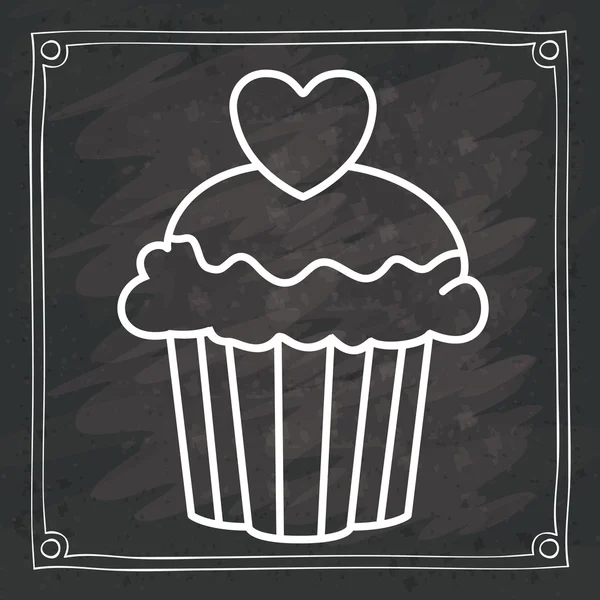 Cupcake van bakkerij voedsel ontwerp — Stockvector