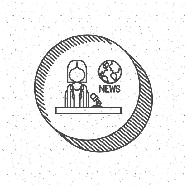 ニュースの司会者とメディア デザイン — ストックベクタ