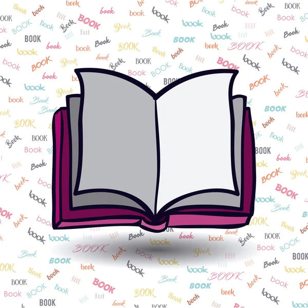 Open boek-en literatuur ontwerp — Stockvector