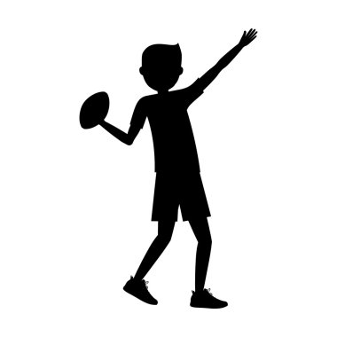 Amerikan futbolu tasarım oynayan çocuk