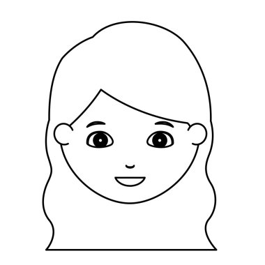 Kız çizgi film tasarım silüeti