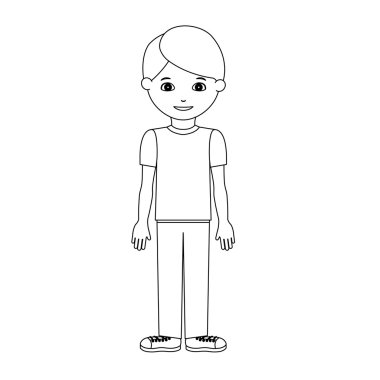 Çocuk karikatür tasarım silüeti