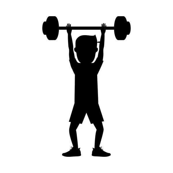 Boy lifting weight design — Stock Vector