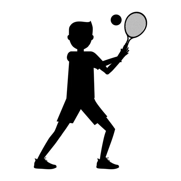 Chłopiec gry Tenis projekt — Wektor stockowy