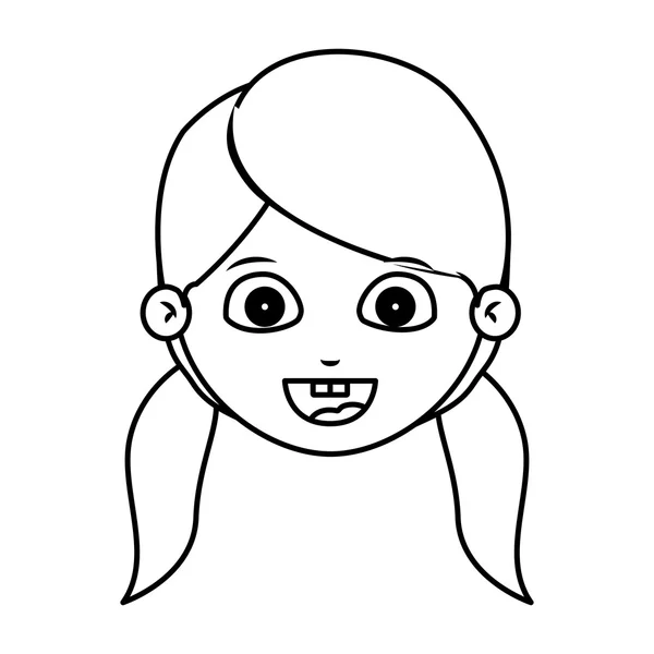 Silhouette de dessin animé fille design — Image vectorielle