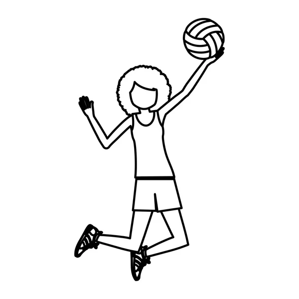 Fille jouer au volley-ball design — Image vectorielle