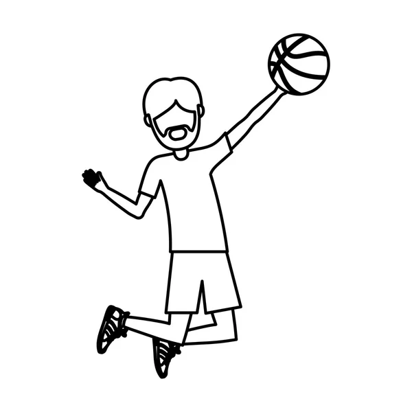 Hombre jugando baloncesto diseño — Vector de stock