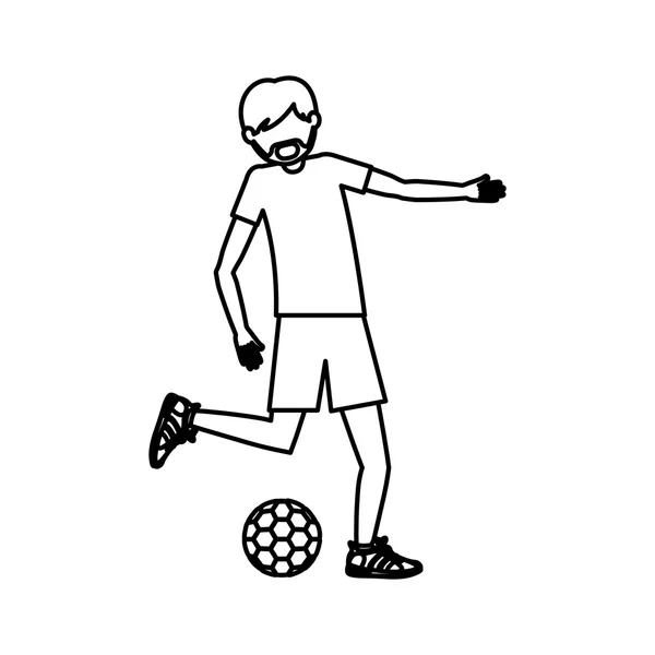 Hombre jugando fútbol diseño — Vector de stock