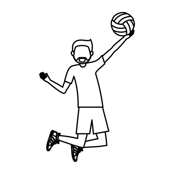 Boy playing volleyball design — Stock Vector