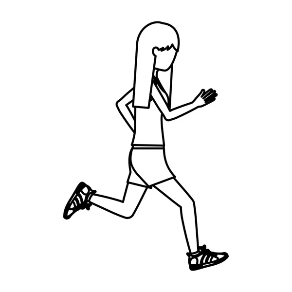 Chica corriendo diseño — Archivo Imágenes Vectoriales