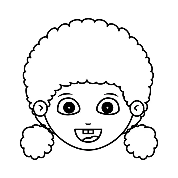 Chica diseño de la cara de dibujos animados — Vector de stock