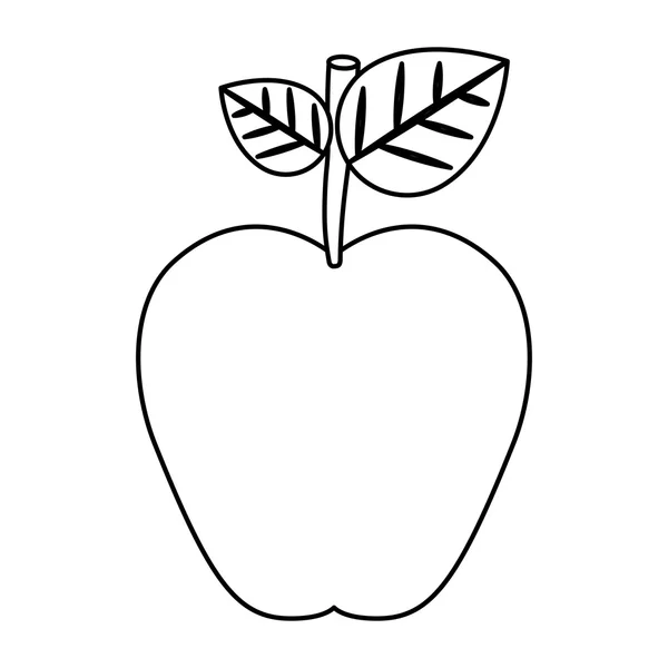 Na białym tle i projekt sylwetka jabłko — Wektor stockowy