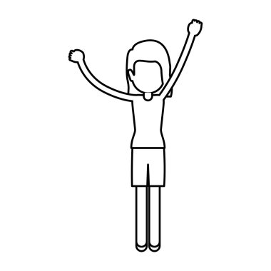 İzole kadın karikatür tasarım