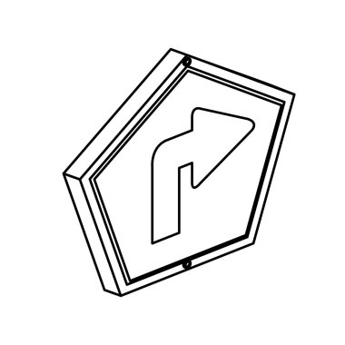 İzole ve siluet yol işaret Tasarla