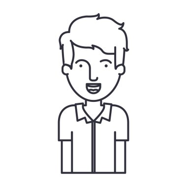 İzole edilmiş erkek çizgi film tasarımı