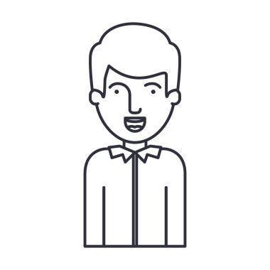 İzole edilmiş erkek çizgi film tasarımı