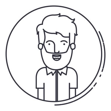 İzole edilmiş erkek çizgi film tasarımı