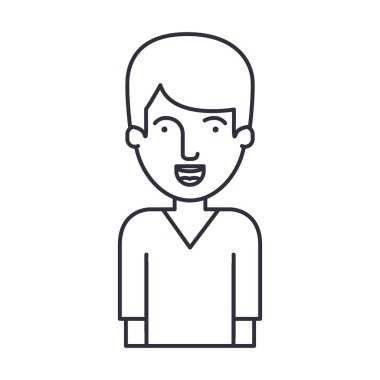 İzole edilmiş erkek çizgi film tasarımı