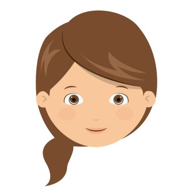 İzole kız çizgi film tasarım