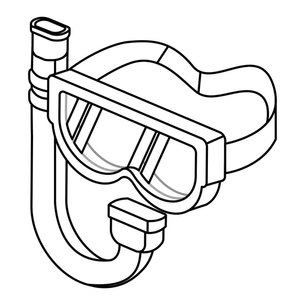 Design de snorkel isolado e silhueta — Vetor de Stock