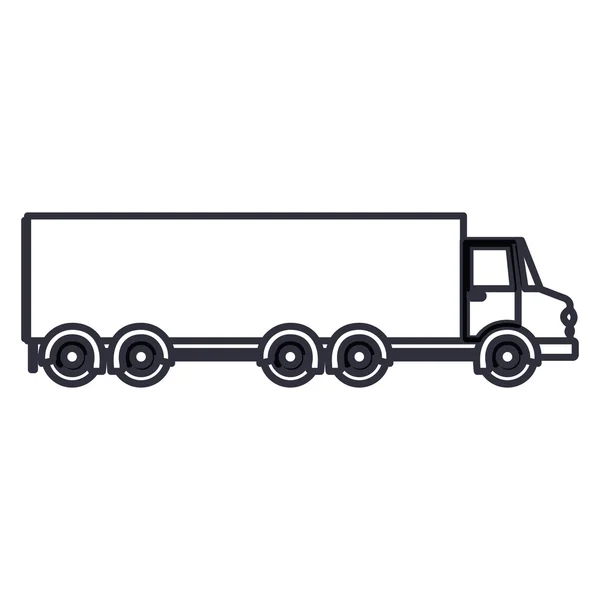 Isolated and silhouette truck design — Stock Vector