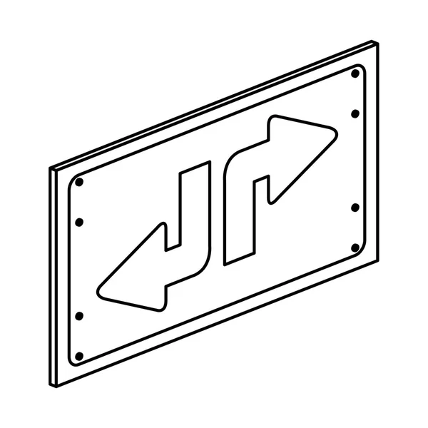 절연 및 실루엣도로 표지판 디자인 — 스톡 벡터