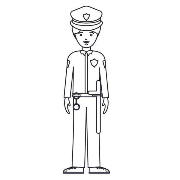 孤立した警官漫画デザイン — ストックベクタ