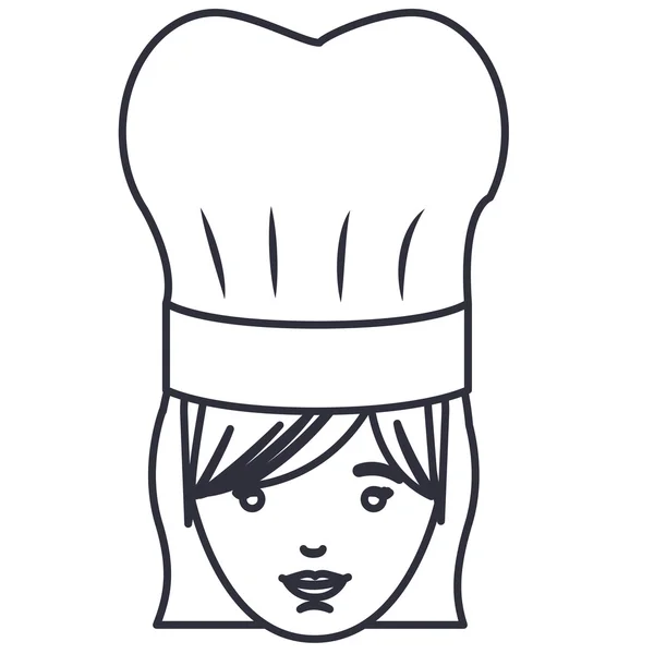 Isolato donna chef disegno del fumetto — Vettoriale Stock