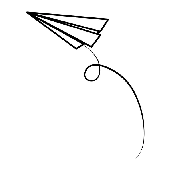 孤立和剪影 paperplane 设计 — 图库矢量图片